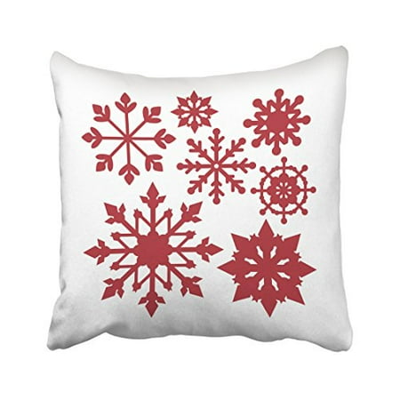 Winhome Christmas Red Snowflakes Pattern Decorative Pillow