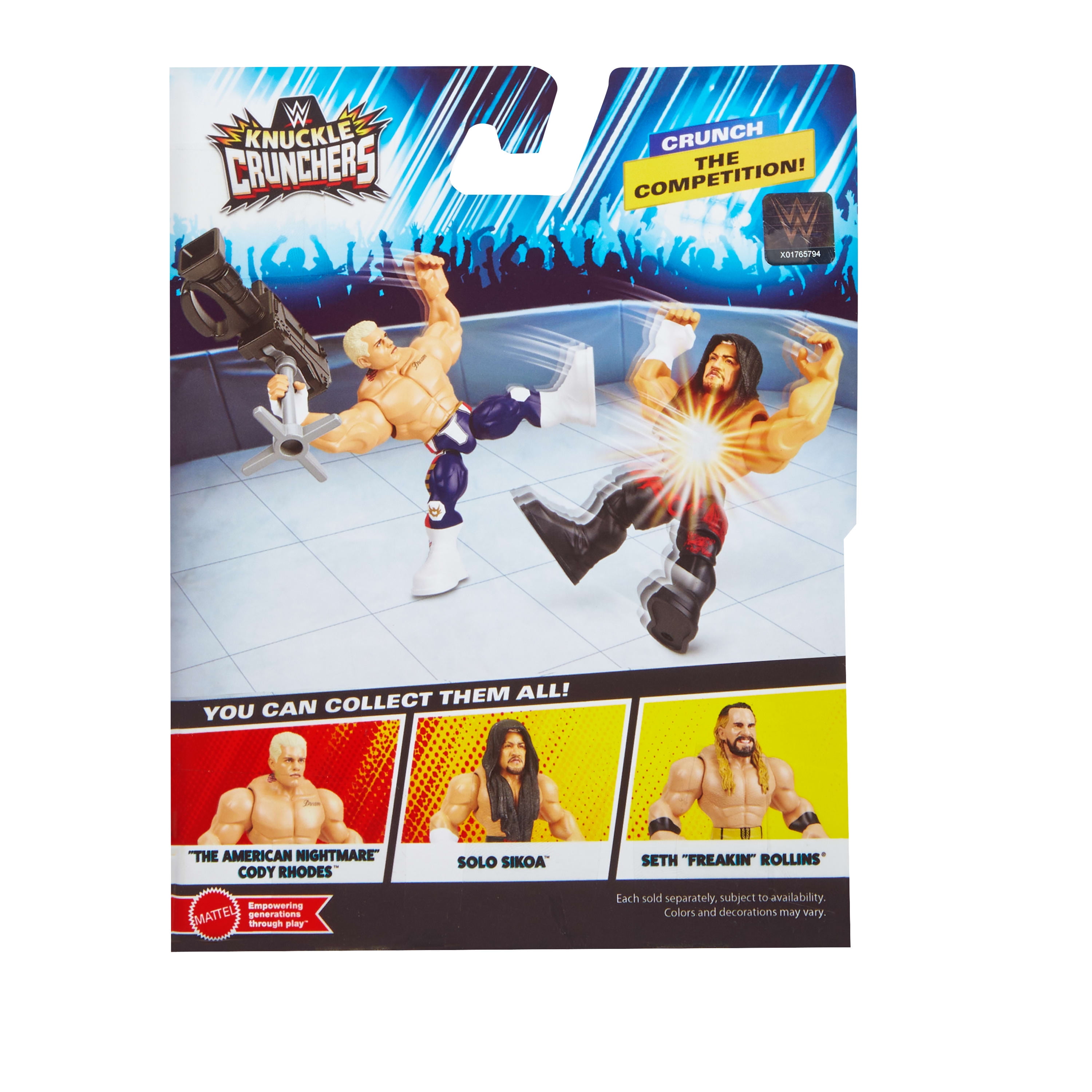 WWE Knuckle Crunchers Cody Rhodes Action Figure & Accessories, Bone-Crunching Sounds, 3.25-inch