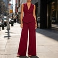 thumbnail image 5 of Bosfbaoi Two Piece Sets for Women Sleeveless Blazer Vest and High Waist Wide Leg Pants Formal Work Office Womens Summer Outfits, 5 of 8