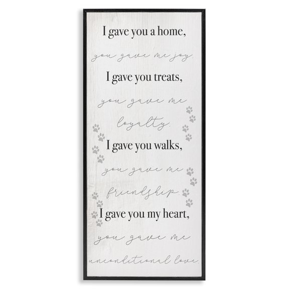 Stupell Industries French Country Gave You My Heart Pet Dog Family Phrases Black Framed Giclee Art, 10 x 24, by Lil' Rue
