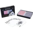 thumbnail image 1 of Royal Playing cards 2-Decks Poker Size Royal 100% Plastic Playing Cards Set in Plastic Case, 1 of 2