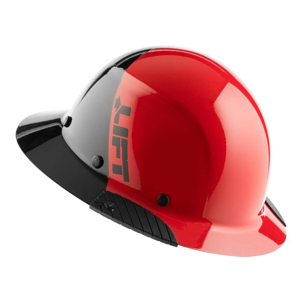Lift Safety Dax Fifty/50 Full Brim Hard Hat Red Fiber Resin