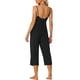thumbnail image 3 of Conjunto de pijama para mujer INSPIRE CHIC, top de tirantes con pantalones, 2 piezas, ropa de dormir, punto waffle, 2XL, negro, 3 of 5