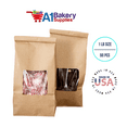 thumbnail image 3 of Bakery Bags Paper Bags Tin Tie Tab Lock Bags Bags Cookie Bags, Coffee Bags Tin Tie Bags (1 LB 50 Pack Kraft with Square Window), 3 of 4