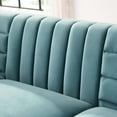 thumbnail image 6 of Contemporary Modern Urban Designer Living Room Lounge Club Lobby Sofa, Velvet Fabric Metal Steel, Light Blue, 6 of 6