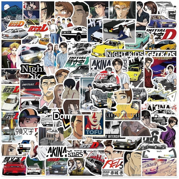 Initial D Stickers, 100PCs, Aesthetic Movie Vinyl Stickers and Decals, Cute Cool Laptop Water Bottle Stickers, Stickers