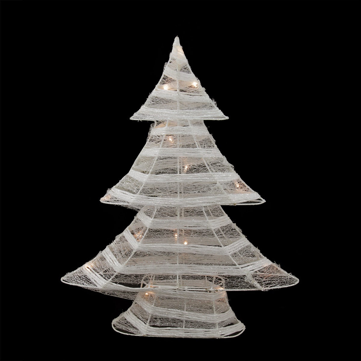 18.5" White and Silver Battery Operated LED Lighted Christmas Tree