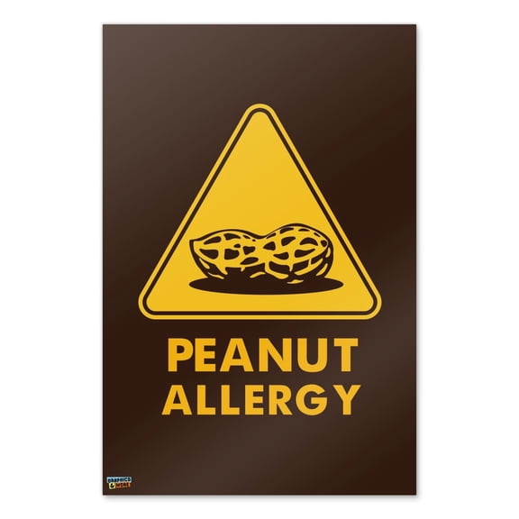 Peanut Allergy Yellow Warning Sign Home Business Office Sign
