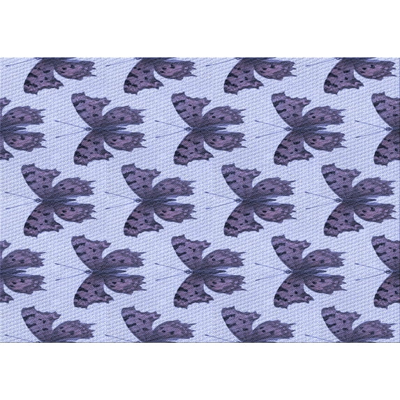 Ahgly Company Machine Washable Indoor Rectangle Transitional Deep Periwinkle Purple Area Rugs, 6' x 9'