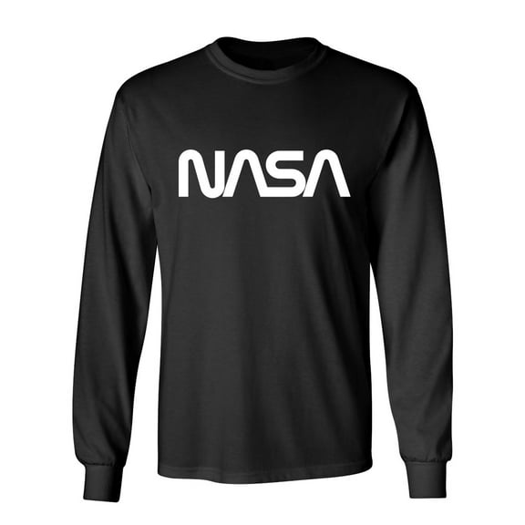NASA Official Worm Logo Sarcastic Novelty Gift Idea Adult Humor Funny Men's Long Sleeve Shirts