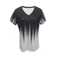 thumbnail image 4 of Camiseta de manga corta suelta con cuello en V y estampado informal a la moda para mujer Pompotops hkajfhjk463718, 4 of 5
