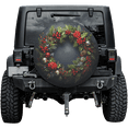 thumbnail image 2 of Lotusprinthandmade Wreath Graphic Christmas Gift Spare Tire Cover Without Backup Camera Hole 6 Sizes (33 in.), wreath print tire cover, christmas decor spare tire cover, 2 of 6