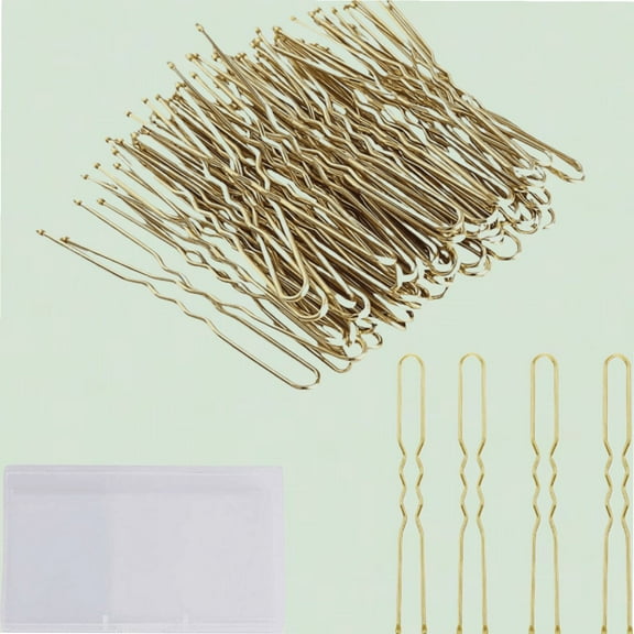 Blonde U Shaped Hair Pins Bobby Pins, Bun Pins Hairpins Hair Clips for Women Girls Thin Thick Fine Hair (100pcs)
