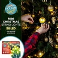 Holiday Spirit 50 LED Mini Christmas Lights, 120V, UL588 Listed, Warm