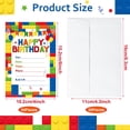 thumbnail image 3 of 60 Pieces 30 Pack Birthday Party Invitations with Envelopes Bulk Colorful Building Block Party Invitation Kids Stacking Bricks Invite Card Set for Girls Boy Decorations Supplies (Building Block), 3 of 7