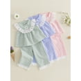 thumbnail image 4 of Loicainy Toddler Baby Girl Summer Outfits 6 12 18 24 Months 2T 3T 4T Sleeveless Bow Front Tank Tops Pants Set Clothes, 4 of 9