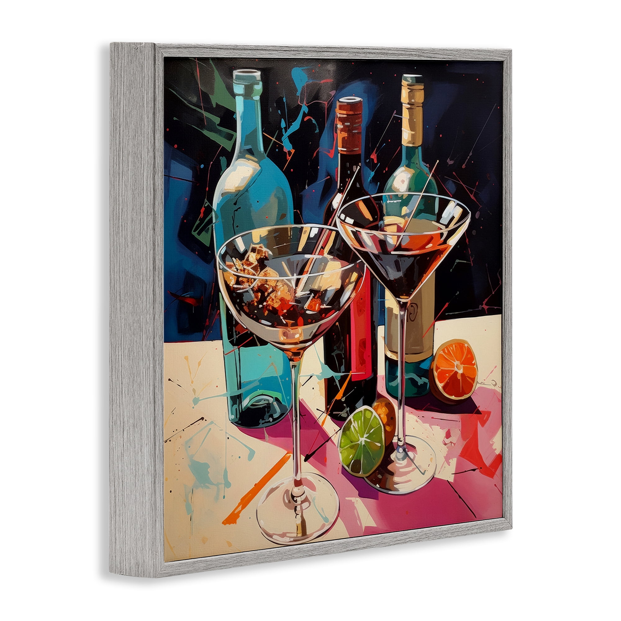 Stupell Industries Artsy Cocktails of Every Sip Gray Framed Giclee Art, design by Lazar Studio