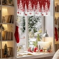 thumbnail image 3 of Valances for Windows Christmas Tree Rod Pocket Cafe Window Treatments Valance Curtains for Kitchen Bathroom Laundry Basement Windows 54"x18", 3 of 7
