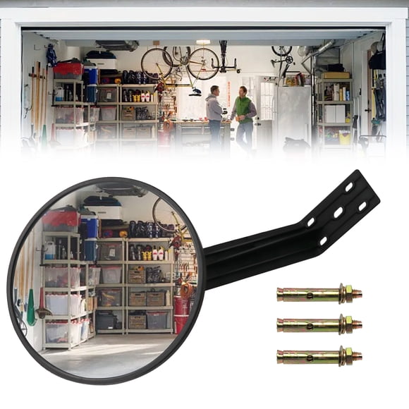 RULLINE 8 Inch Convex Mirror with Adjustable Wall Fixing Bracket, Driveway Security Mirror for Wide Angle View