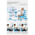 thumbnail image 4 of Saim Ergonomic Multi Function Adjustable Kids Study Desk & Hutch Model C Blue Color, 4 of 5