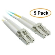 ACL 19.68 Feet (6 Meter) LC to LC 10 Gigabit Aqua Fiber Optic Cable, Multimode, Duplex, 50/125, 5 Pack