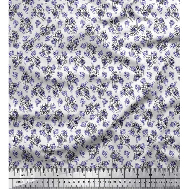 Soimoi Rayon Fabric Floral Shirting Decor Fabric Printed Yard 42 Inch Wide