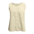 thumbnail image 4 of Linen Crop Tops for Women Sleeveless Tank Y2K New Trendy Button Down Lightweight Slim Fit Juniors Shirts, 4 of 7