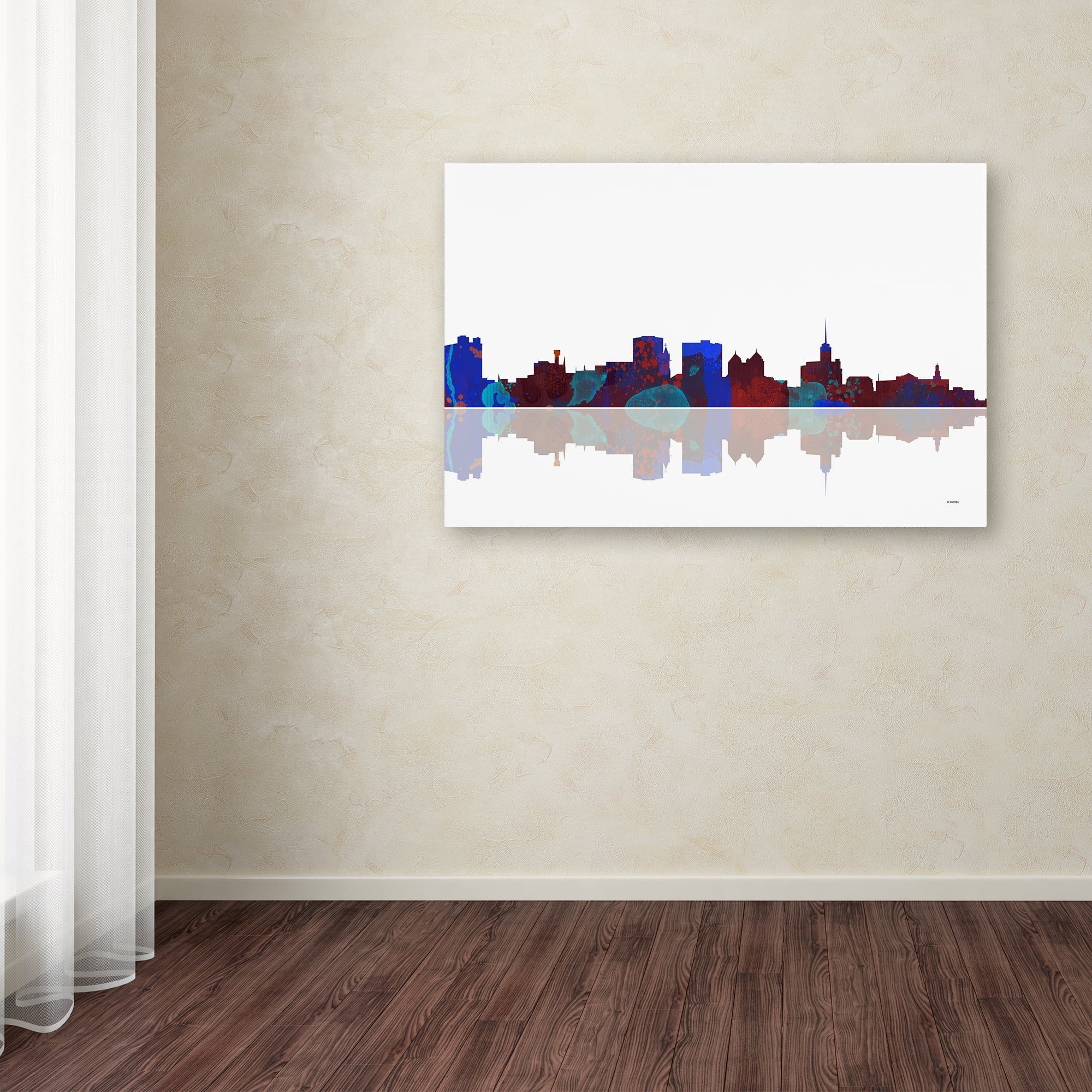 Trademark Fine Art "Buffalo New York Skyline" Canvas Art by Marlene Watson