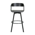 thumbnail image 2 of Armen Living Indoor Athena 31" Swivel Black Wood Bar Stool in Gray Faux Leather with Black Metal, 2 of 12