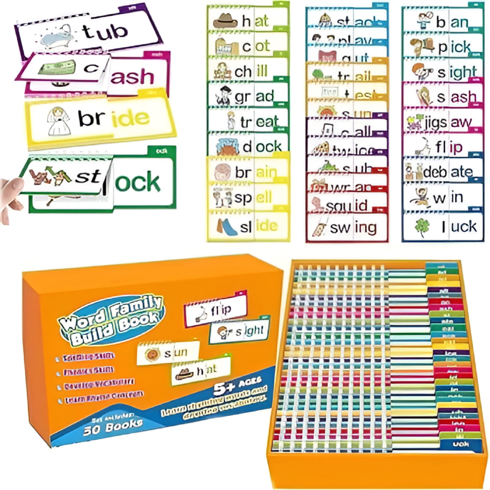 CCOCC 30 Read and Rhyme Flip Books Word Family Build Book Word Family Flip Books Reading Flip Book ABC Vocabulary Flash Cards