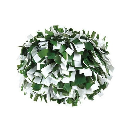 Pizzazz Forrest Green White 2 Color Plastic Cheer Single Pom Pom