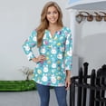 thumbnail image 3 of HAVUITYY Easter 3/4 Sleeve Sweaters for Womens, Cute Bunny Eggs Printed Womens Tops, Spring Going Out Shirts for Women Wear & Gifts, 3 of 5