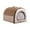 Brown, variant on Dog Cave Bed with Door Flap, Enclosed Winter Warm Cat House Tent & Small Dog Hideout, Portable Pet Bed with Reversible Washable Cushion for Indoor Puppy & Cat