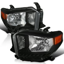 Spec-D Tuning Black Headlights Compatible with 2014-2021 Toyota Tundra Pickup L R Pair Head Light Lamp Assembly