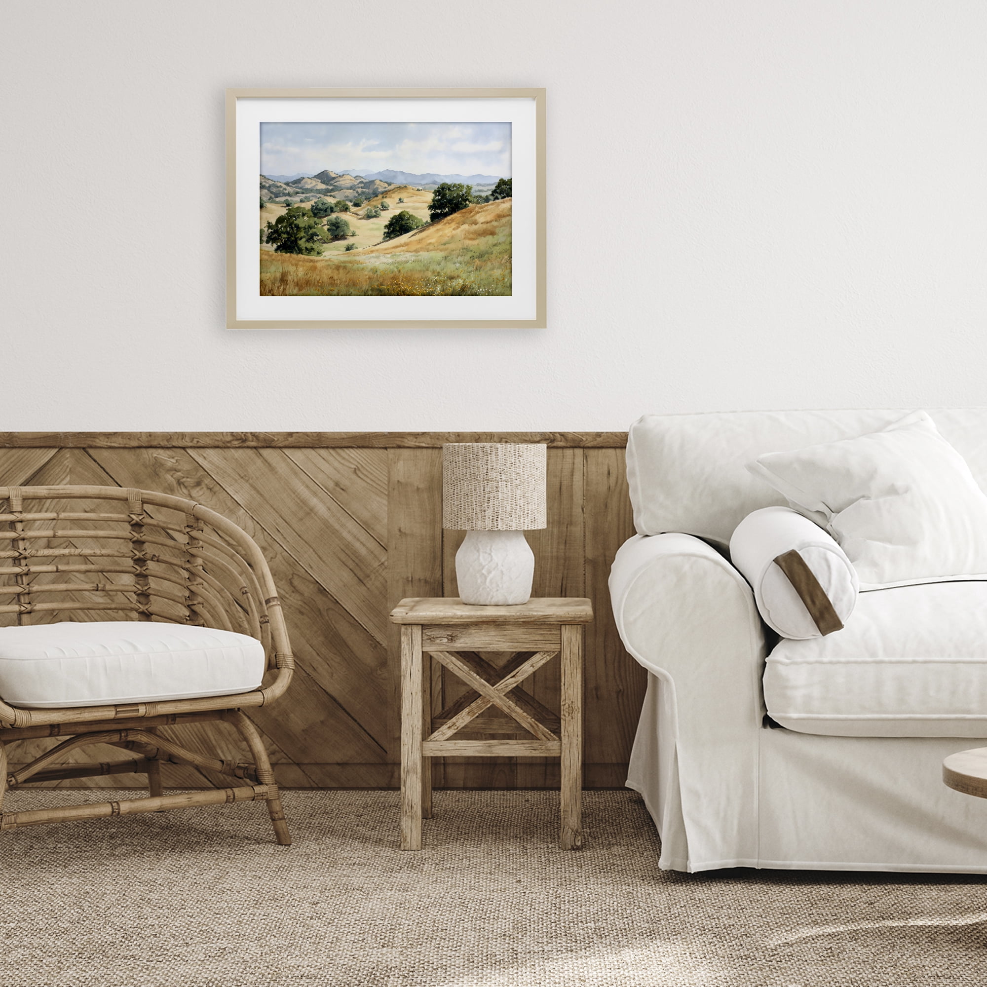 Stupell Industries Idyllic Mountains and Trees Birch Framed Print Under Glass, design by Petal Prints Design