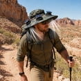 thumbnail image 4 of Wide Brim Solar Fan Sun Hat For Men, Breathable Sun Protection Cooling Cap With 3 Solar Fan, USB Rechargeable Fan Sun Hat For Fishing Hiking Camping, 2 Charging Mode Outdoor Summer Sun Hat, 4 of 5