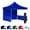 Blue, variant on Red 10x10 Instant Canopy Tent with 1 Full Wall and 2 Half Walls - Commercial Grade Steel Frame with Water-Resistant Canopy Top and Sidewalls - Bonus Canopy Bag and Stake Kit Included (5 Colors)