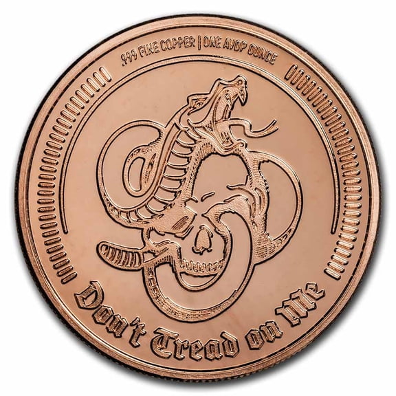 1 oz Copper Round - Don't Tread on Me | Liberty or Death