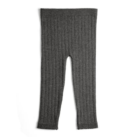 EMEM Apparel Unisex Boys Girls Baby Infant Medium Weight Seamless Full Ankle Length Ribbed Cotton Leggings Dark Heather Grey 6-12 Months