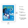 thumbnail image 2 of New Orleans - Delta Air Lines - Jazz Trumpet Player - Vintage Airline Travel Poster by John Hardy c.1960 - Bamboo Fine Art 290gsm Paper (Unframed) 17x22in, 2 of 4