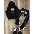thumbnail image 1 of Men's Spider Web Print Hoodie & Drawstring Waist Sweatpants, 1 of 5