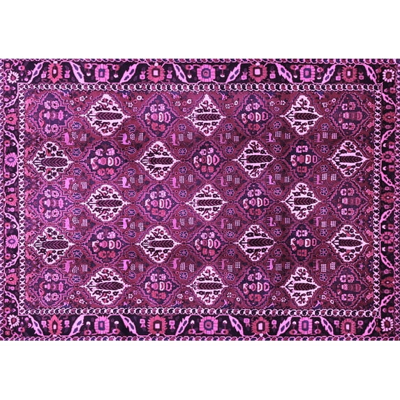 Ahgly Company Indoor Rectangle Persian Purple Traditional Area Rugs, 5' x 7'