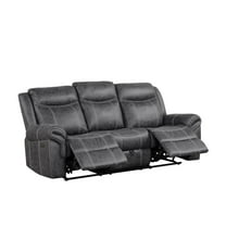 ACME Zubaida Microfiber Upholstered Power Motion Sofa in Dark Gray