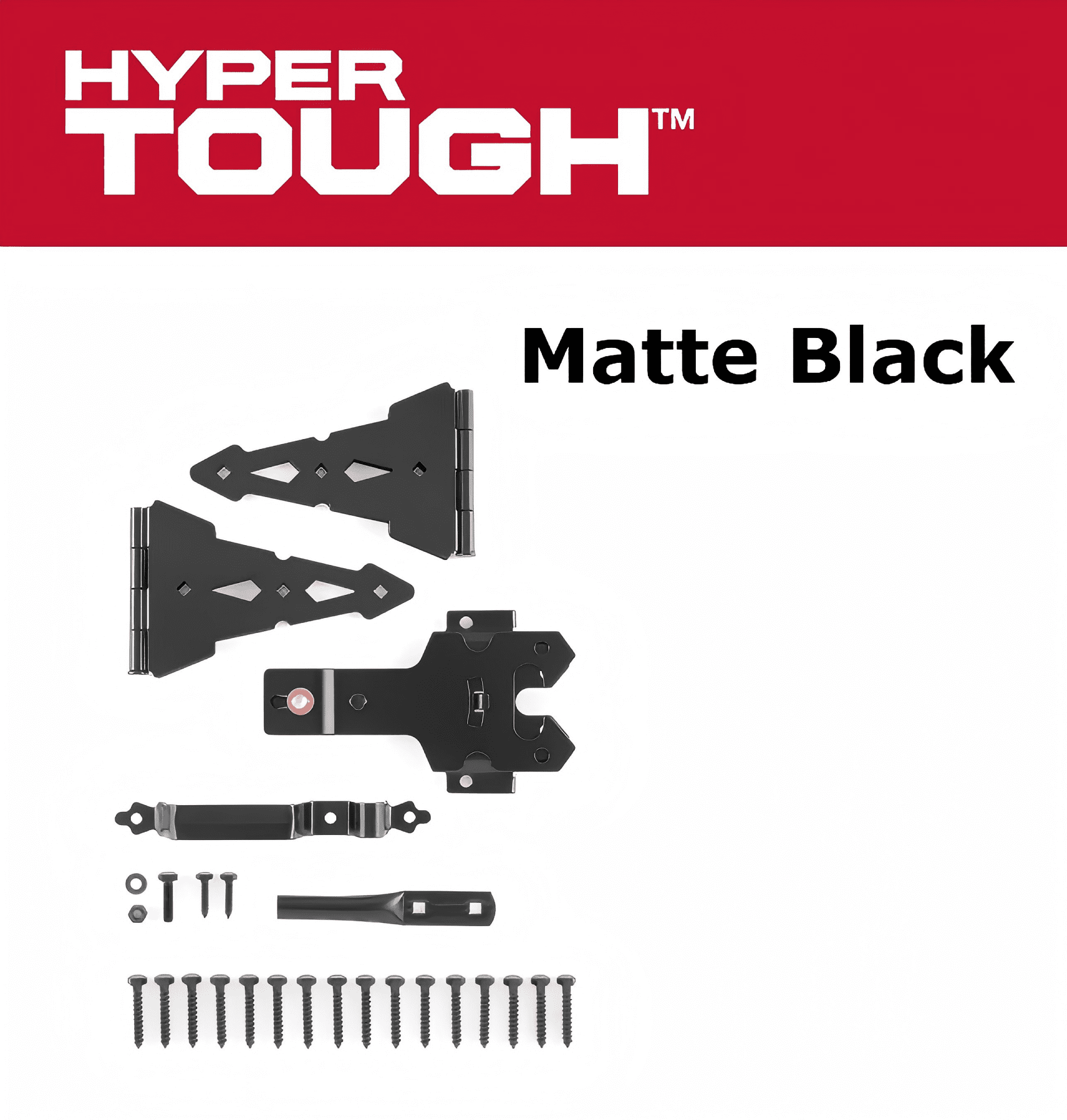 Hyper Tough 8 inch Black Deluxe Steel Latch Gate Kit,Mounting Hardware Included