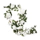 thumbnail image 2 of Guirnalda de flores artificiales, rosas falsas, plantas colgantes para jardín y hogar. Blanco 10cm, 2 of 9