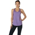 thumbnail image 4 of icyzone Camisetas sin mangas de entrenamiento para mujer – Camisetas atléticas de yoga con espalda cruzada para correr, ajuste holgado (L negro/lavanda), 4 of 5