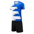 thumbnail image 2 of Soccer Jerseys for Kids Boys & Girls Ndbuld Children's Short Sleeve Top With Elastic Waist Shorts Sportswear And Soccer Set For Middle And Big Kids Blue 3XS, 2 of 8