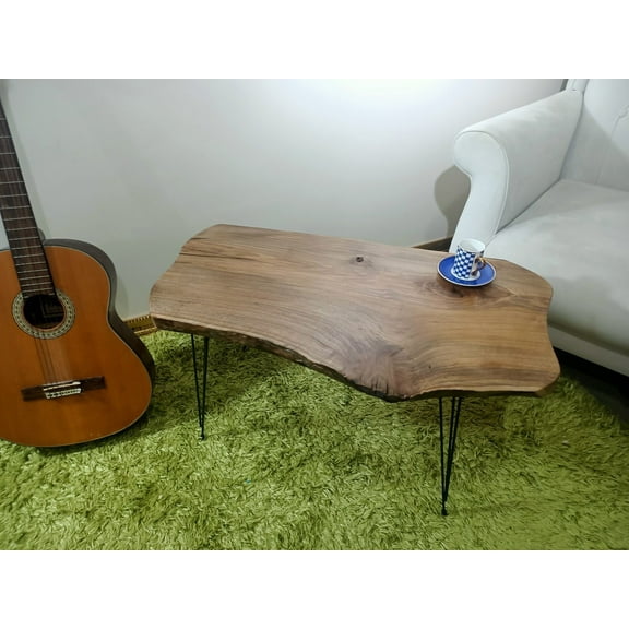 Live Edge Coffee Table Walnut Tree Rustic Coffee Table Center Table Natural