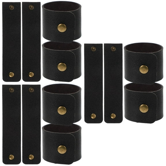 12 Pcs Leather Napkin Rings Serviette Buckles Cocktail Napkins Bulk Wedding Decor Holder for Party Banquet