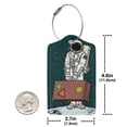 thumbnail image 4 of Disketp 2 Pcs Luggage Tag For Suitcase,Astronaut Traveler With Suitcase Leather Baggage Tag With Stainless Steel Loop Privacy Cover For Women Men Girls, 4 of 5